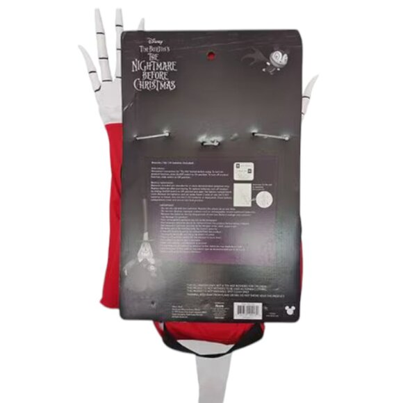 Nightmare Before Christmas Santa 6ft Hanging Jack Skellington Animated Sings NEW - Picture 6 of 7